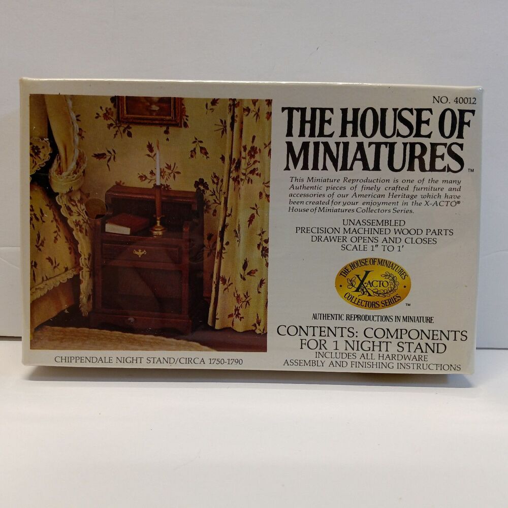 The House Of Miniatures Chippendale Night Stand Kit 40012  X-ACTO 1":1' Vintage